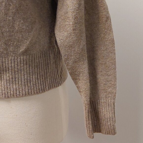 J. Crew Cappuccino Tan Wool-blend Polo Collar V-Neck Sweater Size XS/S - Picture 4 of 10